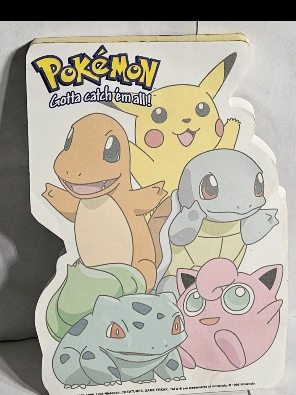 Pokemon Roseart Stationary Note Pad Charmander, Pickachu, Squirtle 1999 Vintage